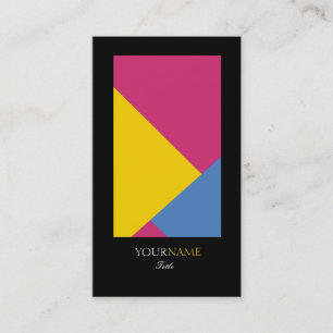Carte De Visite Elégant Abstrait moderne géométrique Bordure noire