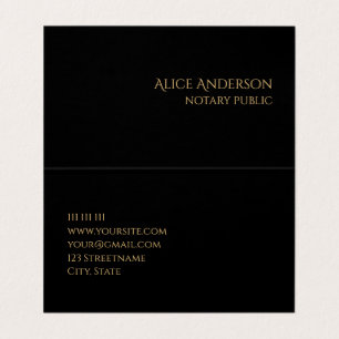 Carte De Visite Élégant Abstrait Noir Professionnel Pliage en deux