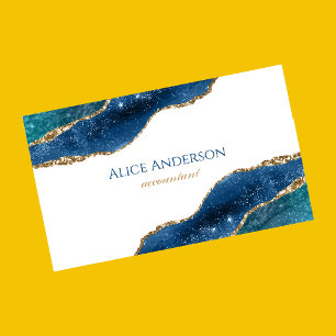 Carte De Visite Elegant Agate galaxy BLUE or comptable Business