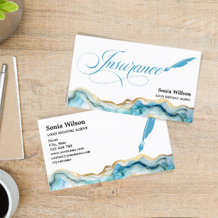 Carte De Visite Élégant agent d'assurance professionnelle en marbr