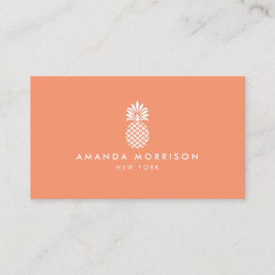Carte De Visite Élégant ananas Boutique de luxe Coral