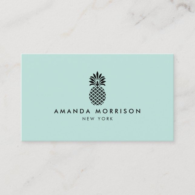 Carte De Visite Elégant ananas Boutique Mint (Devant)