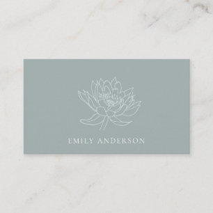 CARTE DE VISITE ÉLÉGANT AQUA BLEU TURQUOISE FAUX OR LOTUS FLOTUS