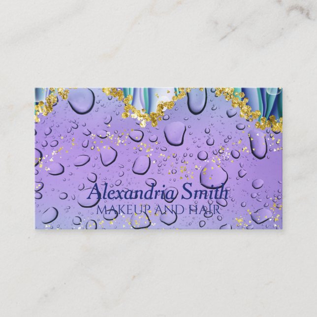 Carte De Visite Elégant Aqua Blue Gradient Ombre Nom personnalisé (Devant)