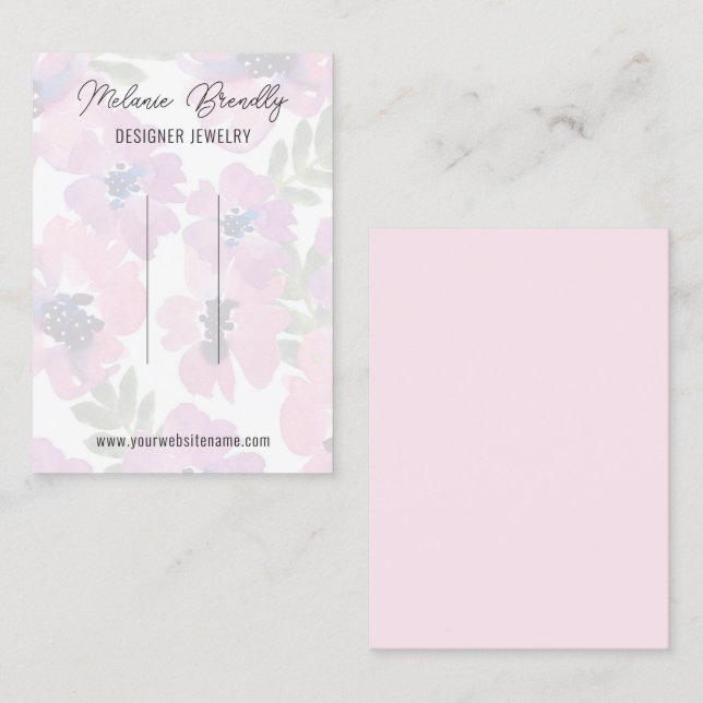 Carte De Visite Elégant aquarelle Floral Clip Display (Devant / Derrière)