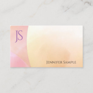 Carte De Visite Élégant Aquarelle Moderne Monogramme Simple Conçu