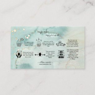 Carte De Visite Elégant Aquarelle Vert Cupcake Care Busin