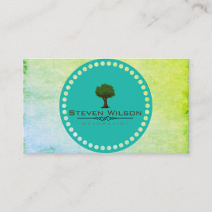 Carte De Visite Elégant Arbre Vert Nature Sable Jardin Paysage