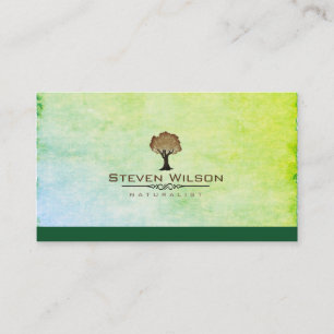 Carte De Visite Elégant Arbre Vert Nature Sable Jardin Paysage