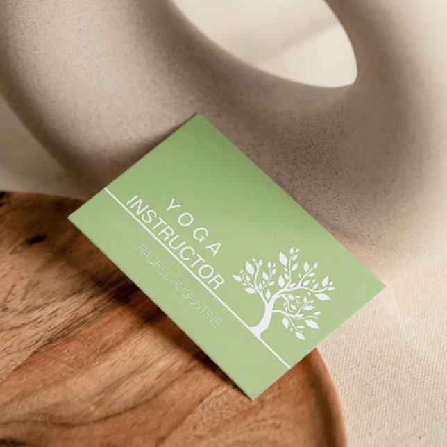 Carte De Visite Elégant arbre Yoga Instructeur Wellness Life Coach (Créateur téléchargé)