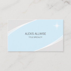 Carte De Visite Élégant argent, bleu turquoise clair et blanc