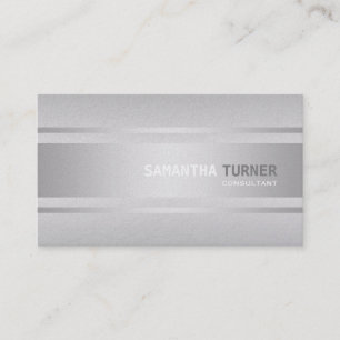 Carte De Visite Elégant Argent Faux Texté Professionnel Personnali
