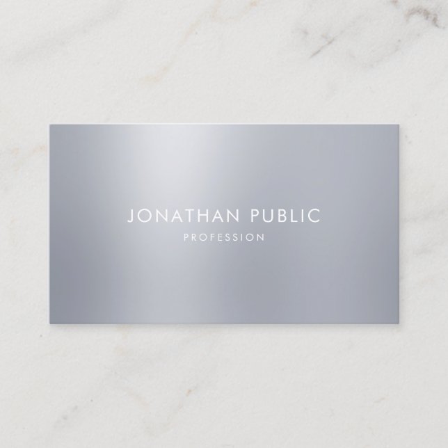 Carte De Visite Elégant Argent Look Modèle professionnel moderne (Devant)
