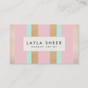 Carte De Visite Élégant artiste de maquillage Vintage rose et or r