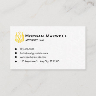 Carte De Visite Elegant Attorney Business Card | Lawyer & Legal