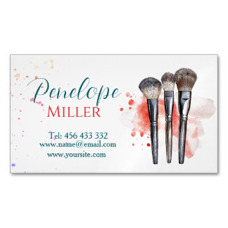 carte de visite élégant avec brosses pour maquilla