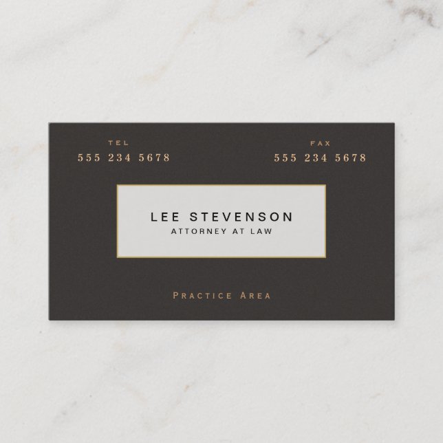 Carte De Visite Elégant avocat Brown Suede Look (Devant)