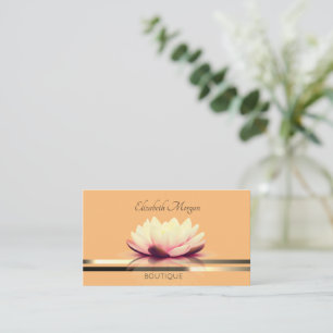 Carte De Visite Élégant  Bandes dorées de lotus professionnelles 