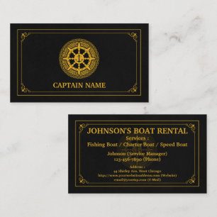 Carte De Visite Elégant bateau de location Black Gold (Personnalis