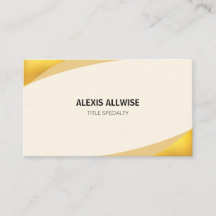 Carte De Visite Élégant beige crème et doré