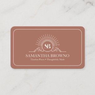 Carte De Visite Élégant bijou fin en beige terracotta Designer