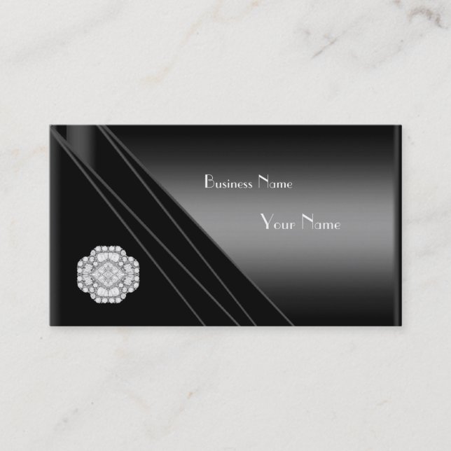 Carte de visite Elegant Black Diamond Jewel (Devant)