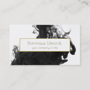 Carte De Visite Élégant Black Enk Custom Gold Professionnel