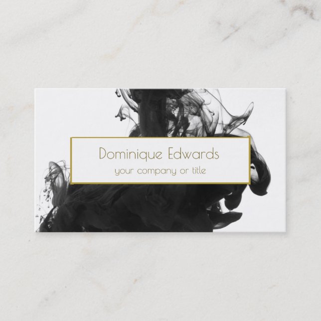 Carte De Visite Élégant Black Enk Custom Gold Professionnel (Devant)