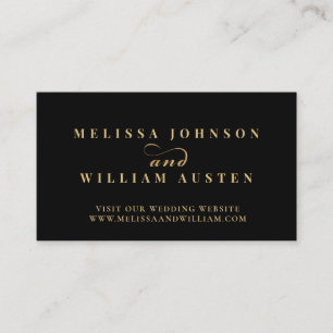 Carte De Visite Élégant Black Gold Mariage Site Web Insérer une ca