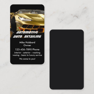 Carte De Visite Élégant Black or Mobile Auto Lavage de voiture mob