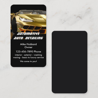 Carte De Visite Élégant Black or Mobile Auto Lavage de voiture mob