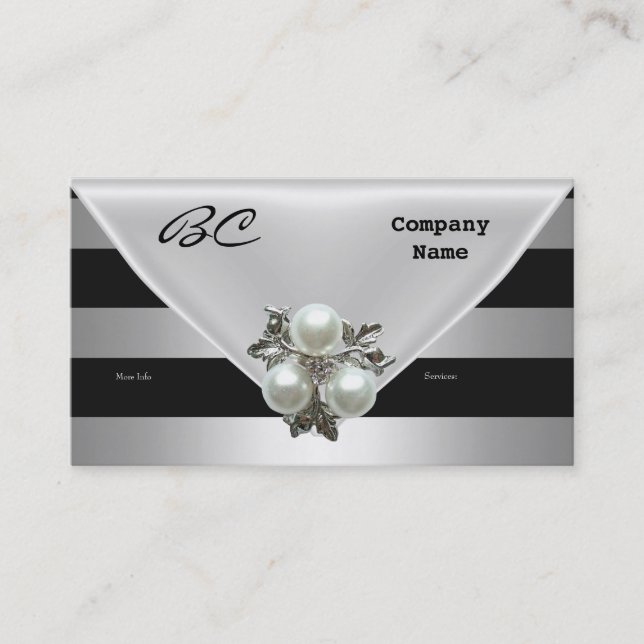 Carte de visite Elegant Black Pearl Jewel (Devant)