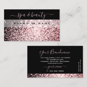 Carte De Visite Élégant Black Pink Sparkling Parties scintillant P