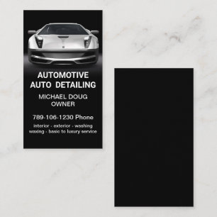 Carte De Visite Élégant Black Whit Mobile Auto Lavage de voiture D