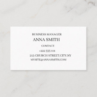Carte De Visite Elegant Black & White Business Card