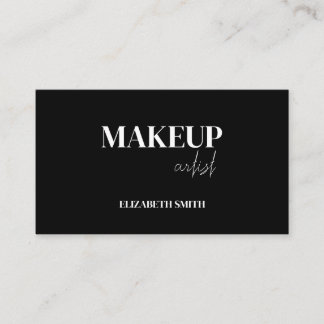 Carte De Visite Elegant black &white QR code makeup artist 