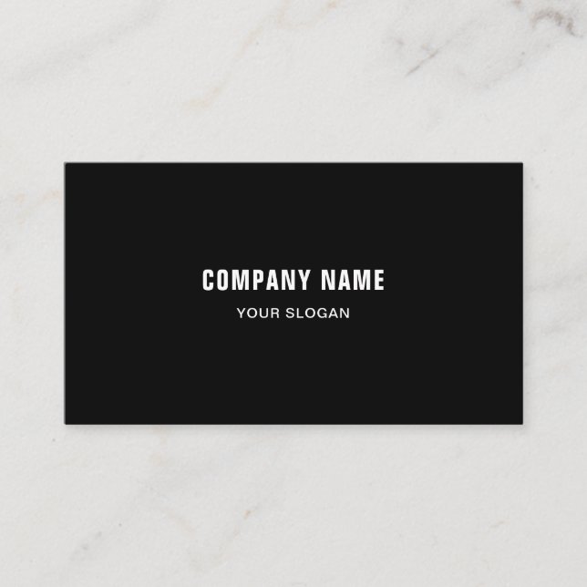 Carte De Visite Elégant Black White Simple Entreprise Professionne (Devant)