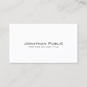 Carte De Visite Elégant Blanc Design Créatif Moderne Plain