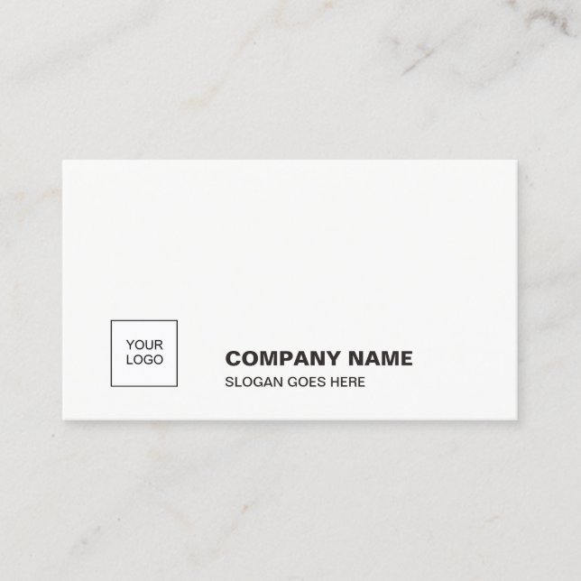 Carte De Visite Élégant Blanc Smart Plain Professionnel (Devant)