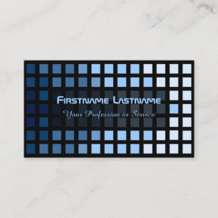 Carte De Visite Elégant bleu abstrait carré teintes bleu mosaïque