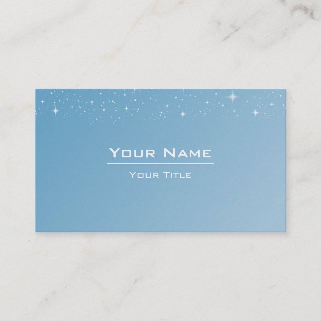 Carte De Visite Élégant bleu clair étoile professionnel (Devant)