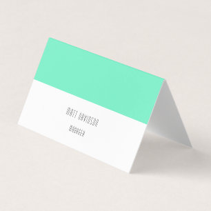 Carte De Visite Élégant bleu clair vert clair professionnel