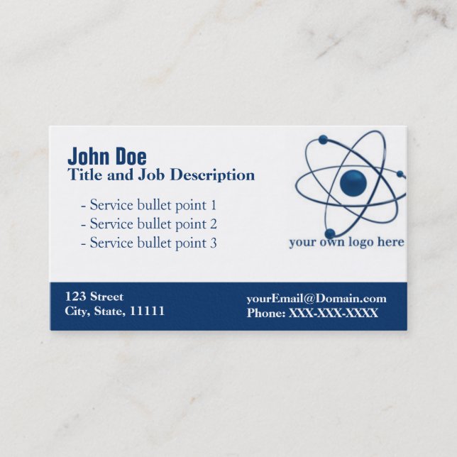 Carte de visite élégant bleu général (Devant)