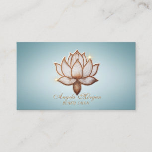 Carte De Visite Élégant bleu lotus Brown