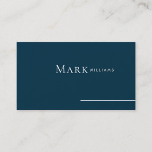 Carte De Visite Élégant bleu Turquoise foncé minimal