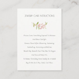 Carte De Visite Elégant Blush Green Berries Foliage Bijoux soin