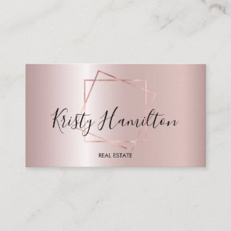 Carte De Visite Elegant Blush & Navy Professional Immobilier