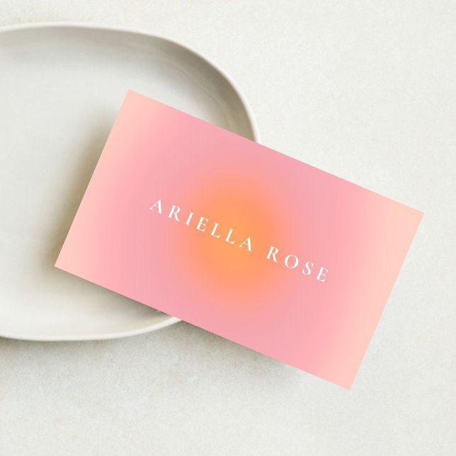Carte De Visite Élégant Blush Pink Ombre Propre Professionnel (Créateur téléchargé)