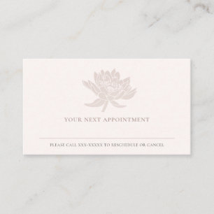 CARTE DE VISITE ÉLÉGANT BLUSH ROSE OR LOTUS NOMINATION FLORALE