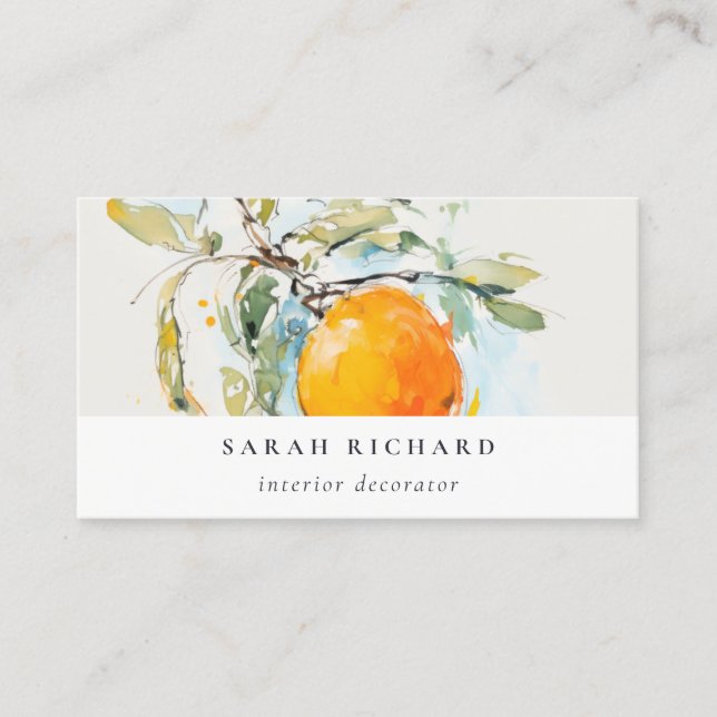 Carte De Visite Elégant Boho moderne Abstrait Sketchy Orange Garde (Devant)